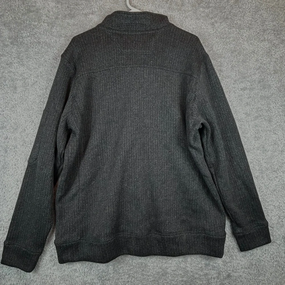 Jeremiah Mens XL Herringbone 1/4 Zip Pullover Sweatshirt‎ Gray Blue Long Sleeve